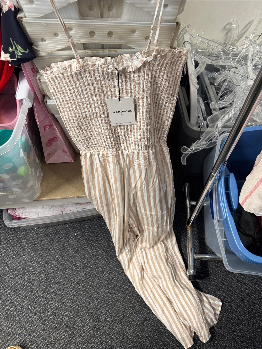 Glamorous striped jumpsuit us 2 tall // 081953